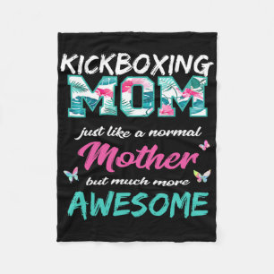 Funny Kickboxing Mom T Shirt Sports Mother Fleece Blanket