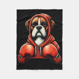 Funny Kickboxing Or Boxing Boxer Dog  Fleece Blanket