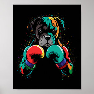 Funny Kickboxing Or Boxing Boxer Dog Men Women Kid Poster