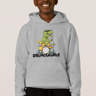 Funny Kid Drummer - Prehistoric Animal Hoodie