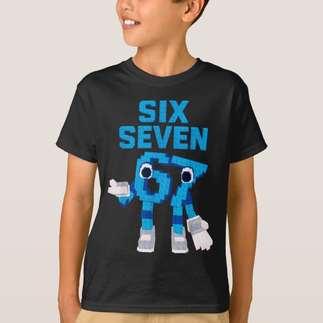 Funny Kid Meme Six Seven 6 7 Italian Brainrot Bruh T-Shirt (Front)