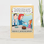 Funny Kid of Lawyers Birthday Card<br><div class="desc">Here's a funny birthday card featuring a little girl whose lawyer parents are taking the proper legal steps prior to the extinguishing of the birthday candles.

Thanks for choosing this original design by © Chuck Ingwersen. I post cartoons every day on Instagram: https://www.instagram.com/captainscratchy</div>
