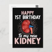 Funny Kidney Transplant Anniversary Postcard (Front/Back)