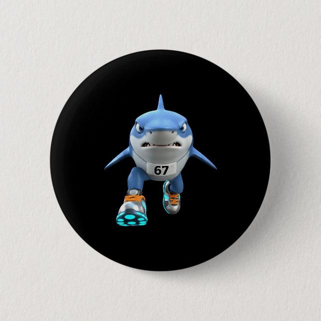 Funny Kids 67 Meme Tralalero Tralala Runner Italia Button (Front)