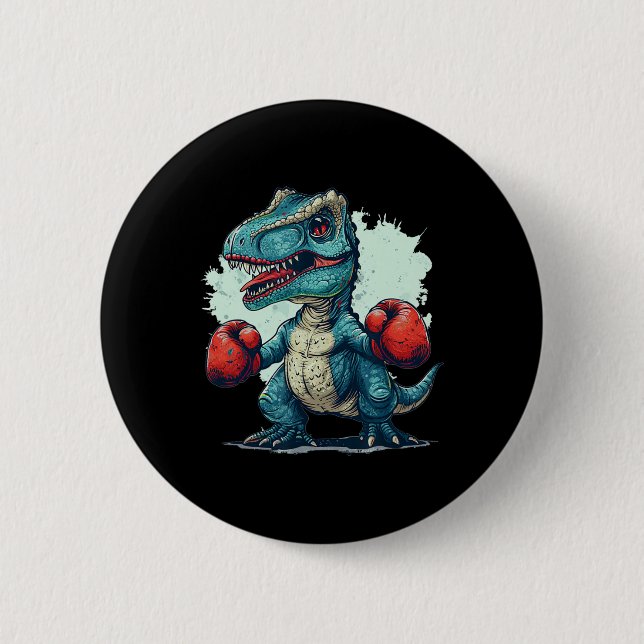Funny Kids Boxing Dinosaur With Boxing Gloves Cost Button (Front)
