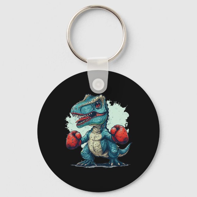 Funny Kids Boxing Dinosaur With Boxing Gloves Cost Keychain (Front)