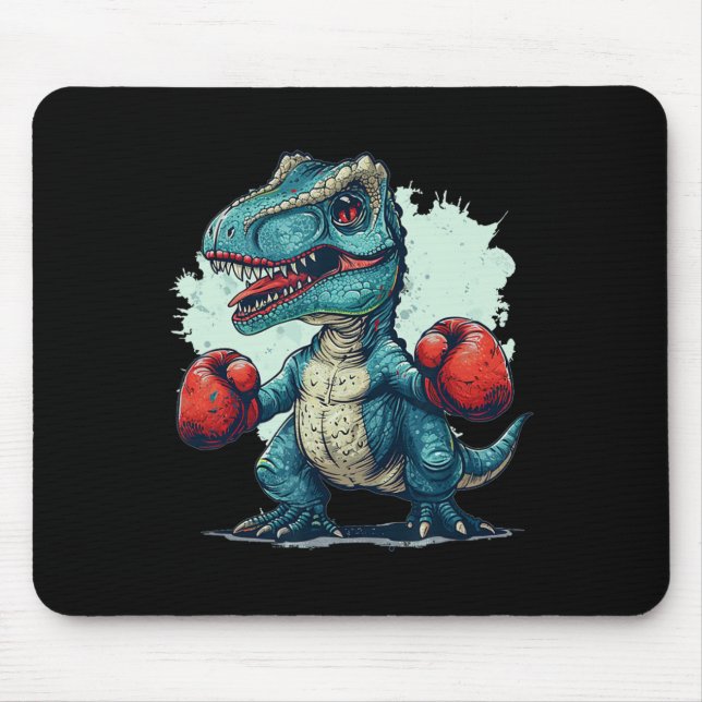 Funny Kids Boxing Dinosaur With Boxing Gloves Cost Mouse Pad (Front)