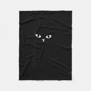Funny Kids Halloween Black Cat Illustration Fleece Blanket