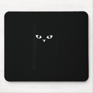 Funny Kids Halloween Black Cat Illustration Mouse Pad