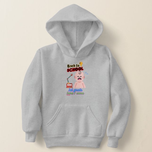 funny kids hoodie sweatshirt  "BACK TO SCHOOL" (Laydown)