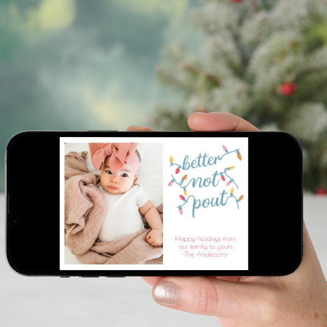 Funny Kids Photo Pout Holiday Card (Front Digital)