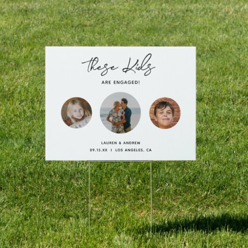 Funny Kids Photo Script Engagement Party Welcome Sign