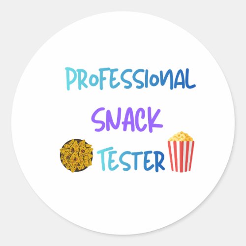 Funny Kids Professional Snack Tester Classic Round Sticker