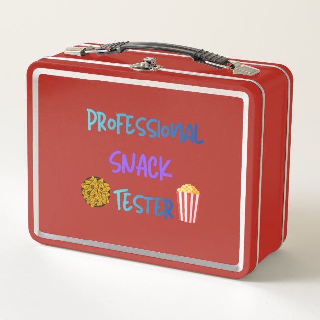 Funny Kids Professional Snack Tester Metal Lunch Box (Front)