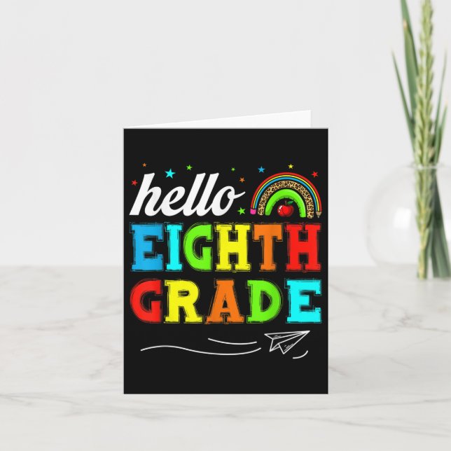 Funny Kids Students Hello 8th Grade Funny Teacher  Card (Front)