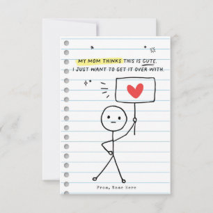 Funny Kids Valentine's Day Stick Figure Humor card