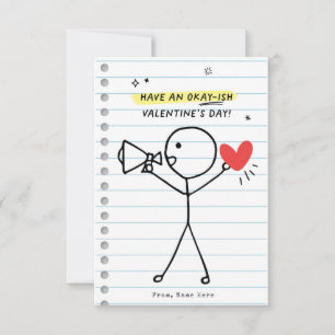 Funny Kids Valentine's Day Stick Figure Humor card