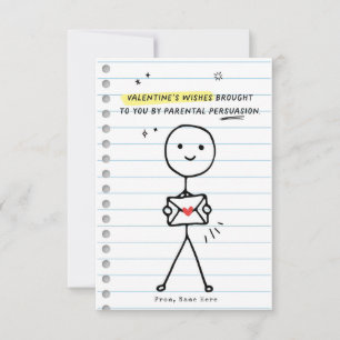 Funny Kids Valentine's Day Stick Figure Humor card