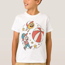 Funny kids with a ball. Ball games