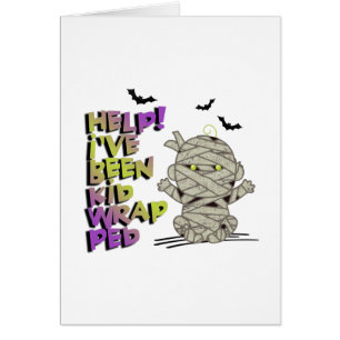 Funny Kidwrapped Mummy Baby Green ID683 Cards