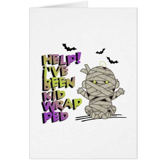 Funny Kidwrapped Mummy Baby Green ID683 Cards (Front)