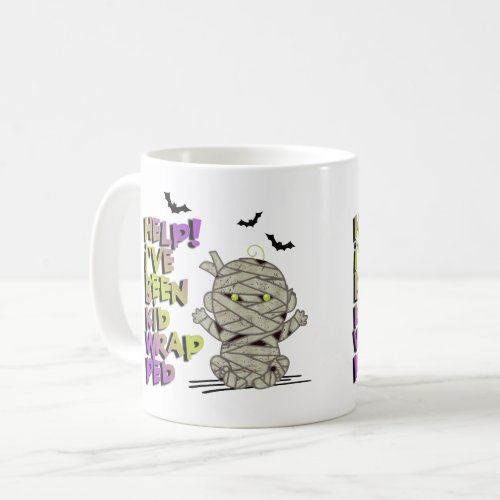 Funny Kidwrapped Mummy Baby GreenPurple ID683 Coffee Mug