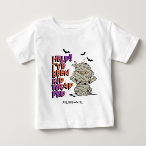 Funny Kidwrapped Mummy Baby Orange ID683 Baby T_Shirt