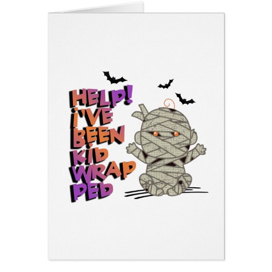 Funny Kidwrapped Mummy Baby Orange ID683 Cards (Front)