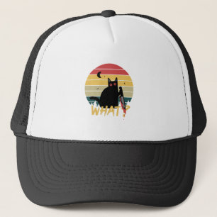 Funny Killer Cat "What?" Trucker Hat