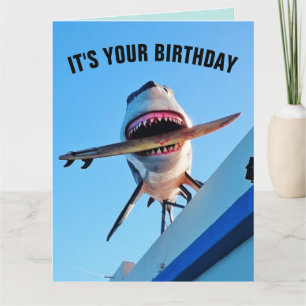 FUNNY KILLER SHARK BIG BIRTHDAY CARDS