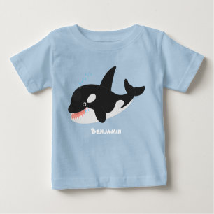 Funny killer whale orca cute cartoon illustration baby T-Shirt