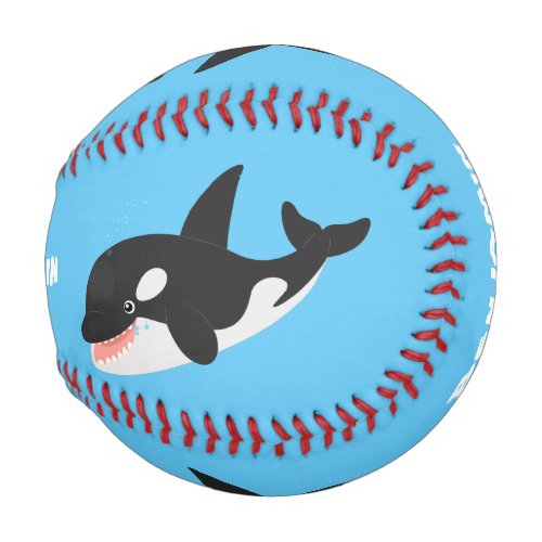 Funny killer whale orca cute cartoon illustration baseball