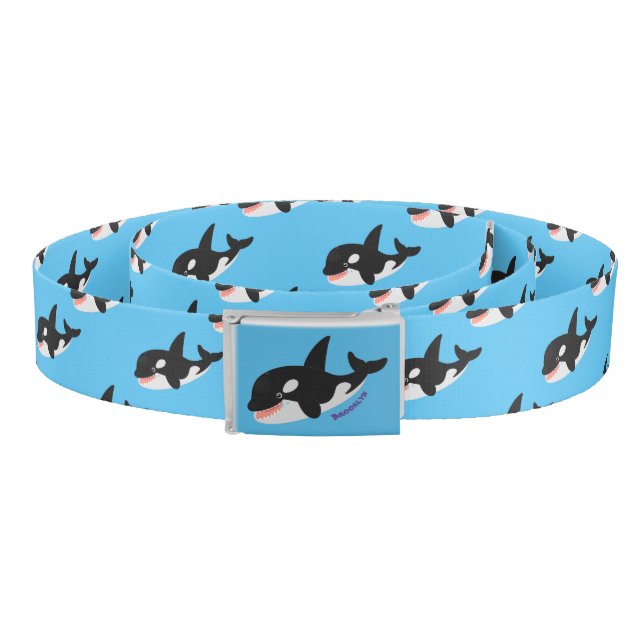 Funny killer whale orca cute cartoon illustration belt (Coil)