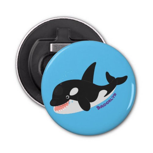 Funny killer whale orca cute cartoon illustration bottle opener