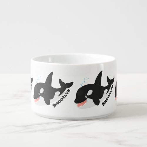 Funny killer whale orca cute cartoon illustration bowl