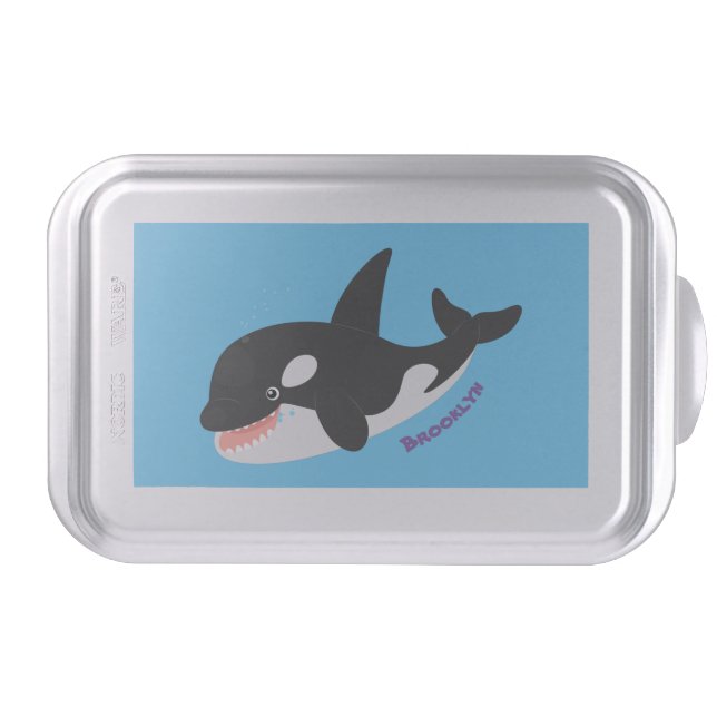 Funny killer whale orca cute cartoon illustration cake pan (Front)