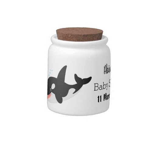 Funny killer whale orca cute cartoon illustration candy jar