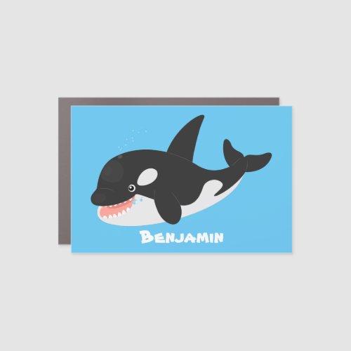 Funny killer whale orca cute cartoon illustration car magnet