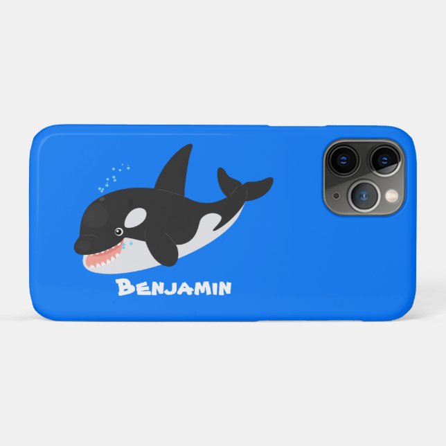 Funny killer whale orca cute cartoon illustration Case-Mate iPhone case (Back (Horizontal))