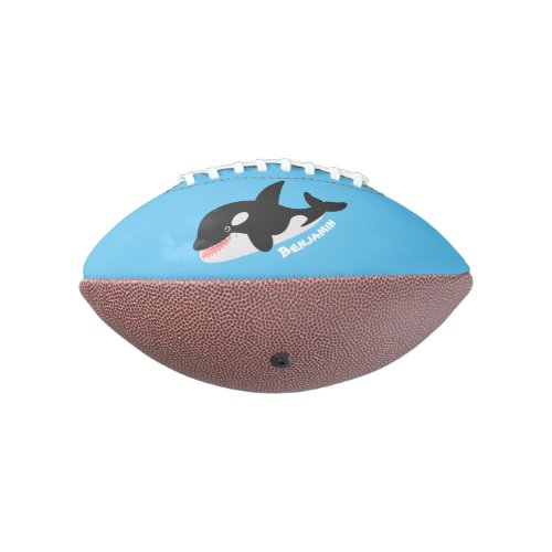 Funny killer whale orca cute cartoon illustration football