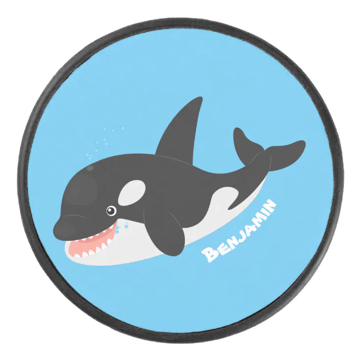 Funny killer whale orca cute cartoon illustration hockey puck | Zazzle Funny killer whale orca cute cartoon illustration hockey puck | Zazzle