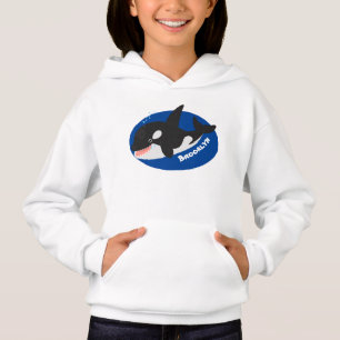 Funny killer whale orca cute cartoon illustration hoodie