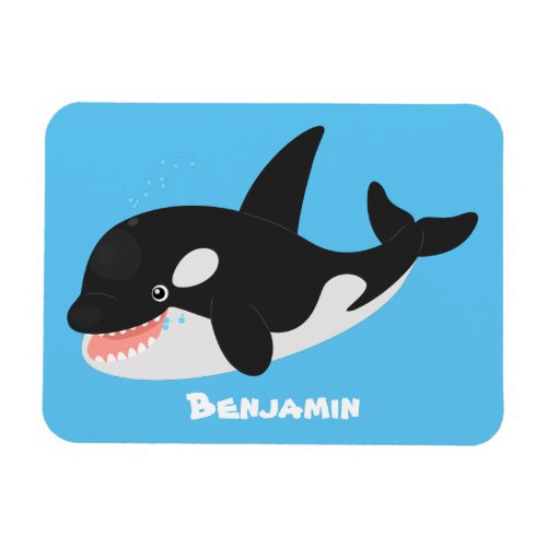 Funny killer whale orca cute cartoon illustration magnet