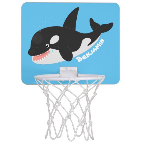 Funny killer whale orca cute cartoon illustration mini basketball hoop