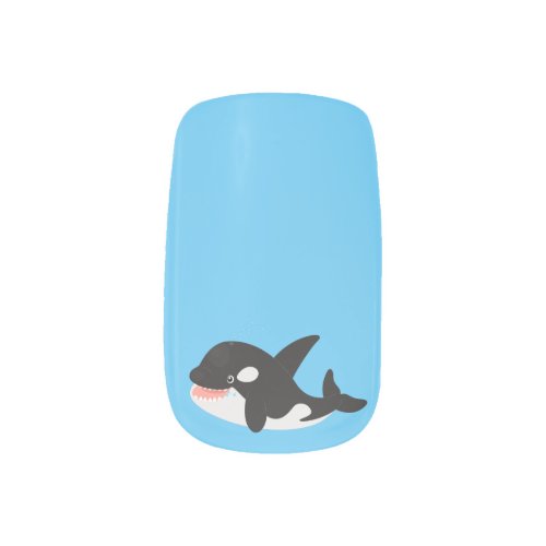 Funny killer whale orca cute cartoon illustration minx nail art