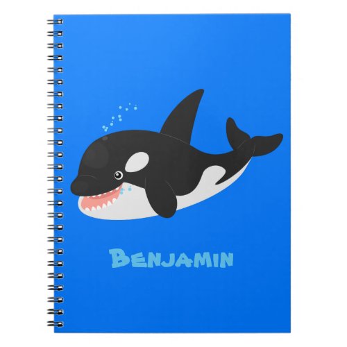 Funny killer whale orca cute cartoon illustration notebook