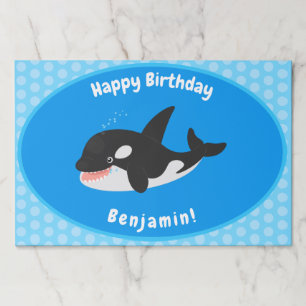 Funny killer whale orca cute cartoon illustration paper pad