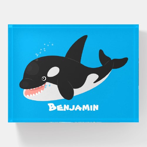 Funny killer whale orca cute cartoon illustration paperweight