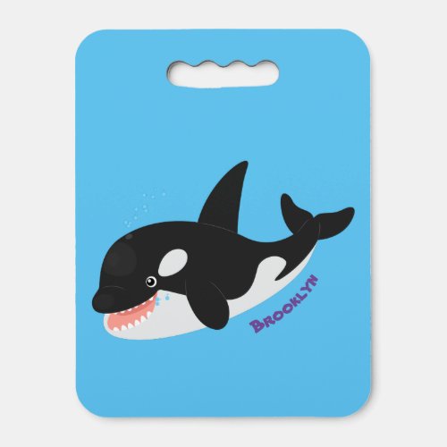 Funny killer whale orca cute cartoon illustration seat cushion