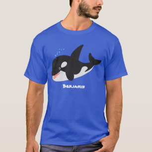 Funny killer whale orca cute cartoon illustration T-Shirt
